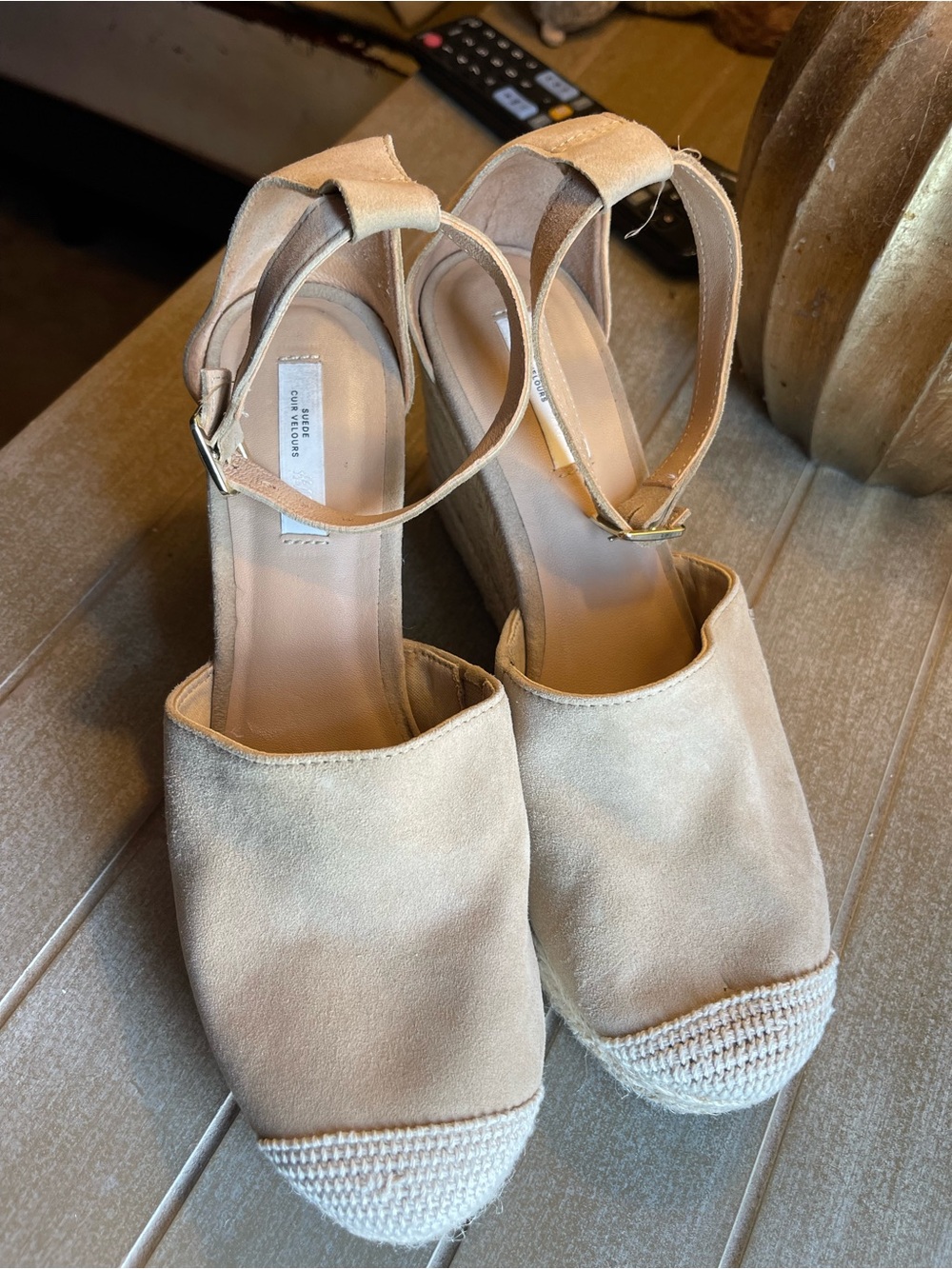 H&M Nude Ankle-Strap Espadrille Wedges